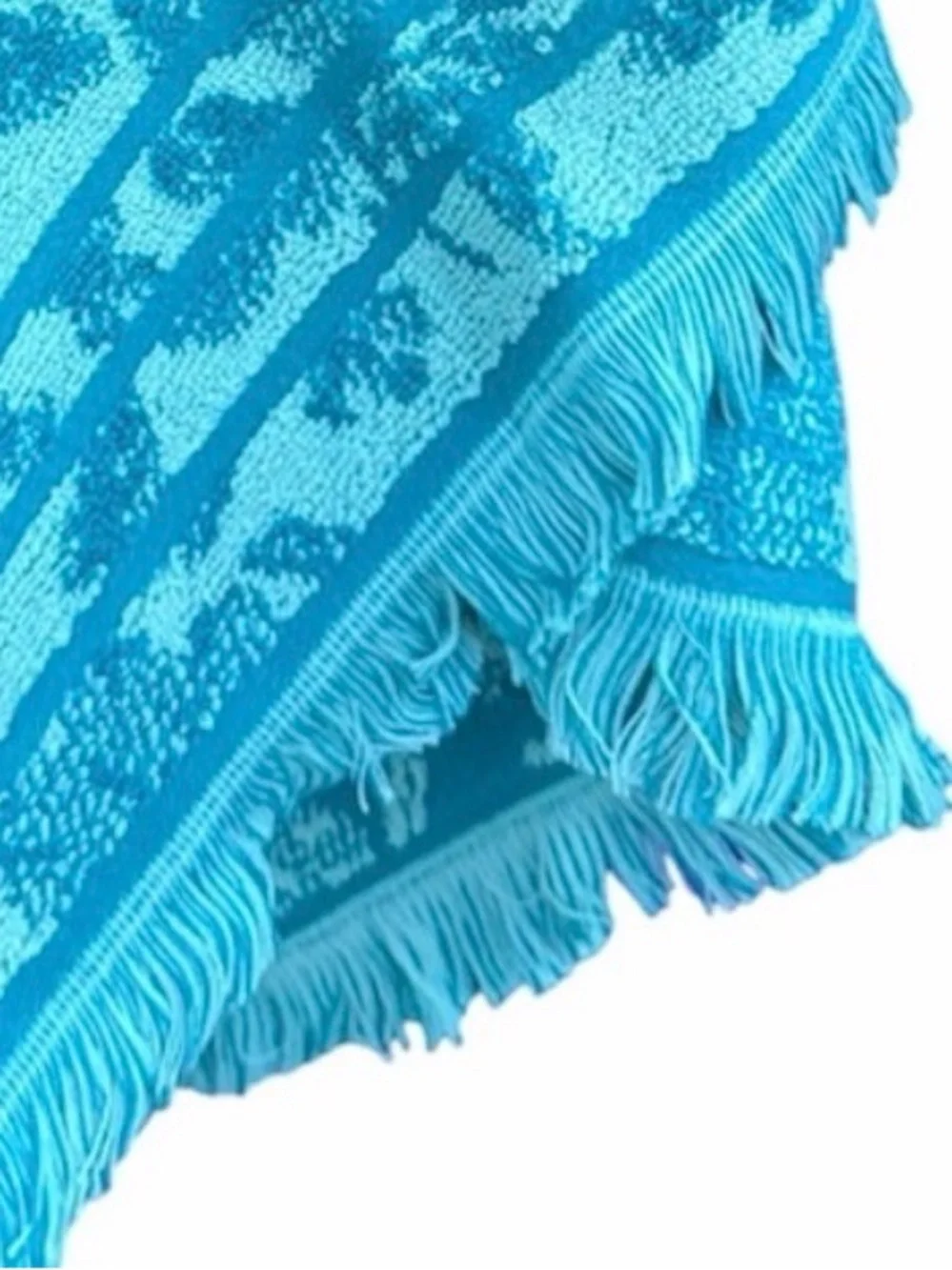 2 The Pioneer Woman Hand Towels Evie Teal Print Turquoise Floral Fringe Bathroom
